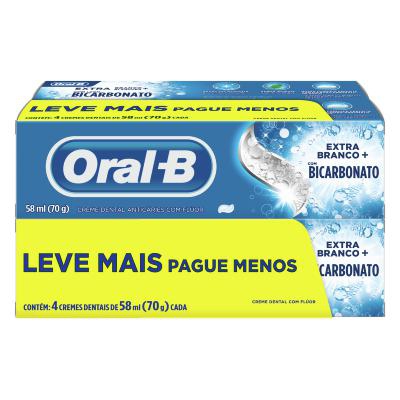 Pack Creme Dental Oral-B Extra Branco 4 Unidades Leve Mais Pague Menos